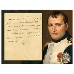 Napoleon Bonaparte Antique 1813 Signed Paper Note