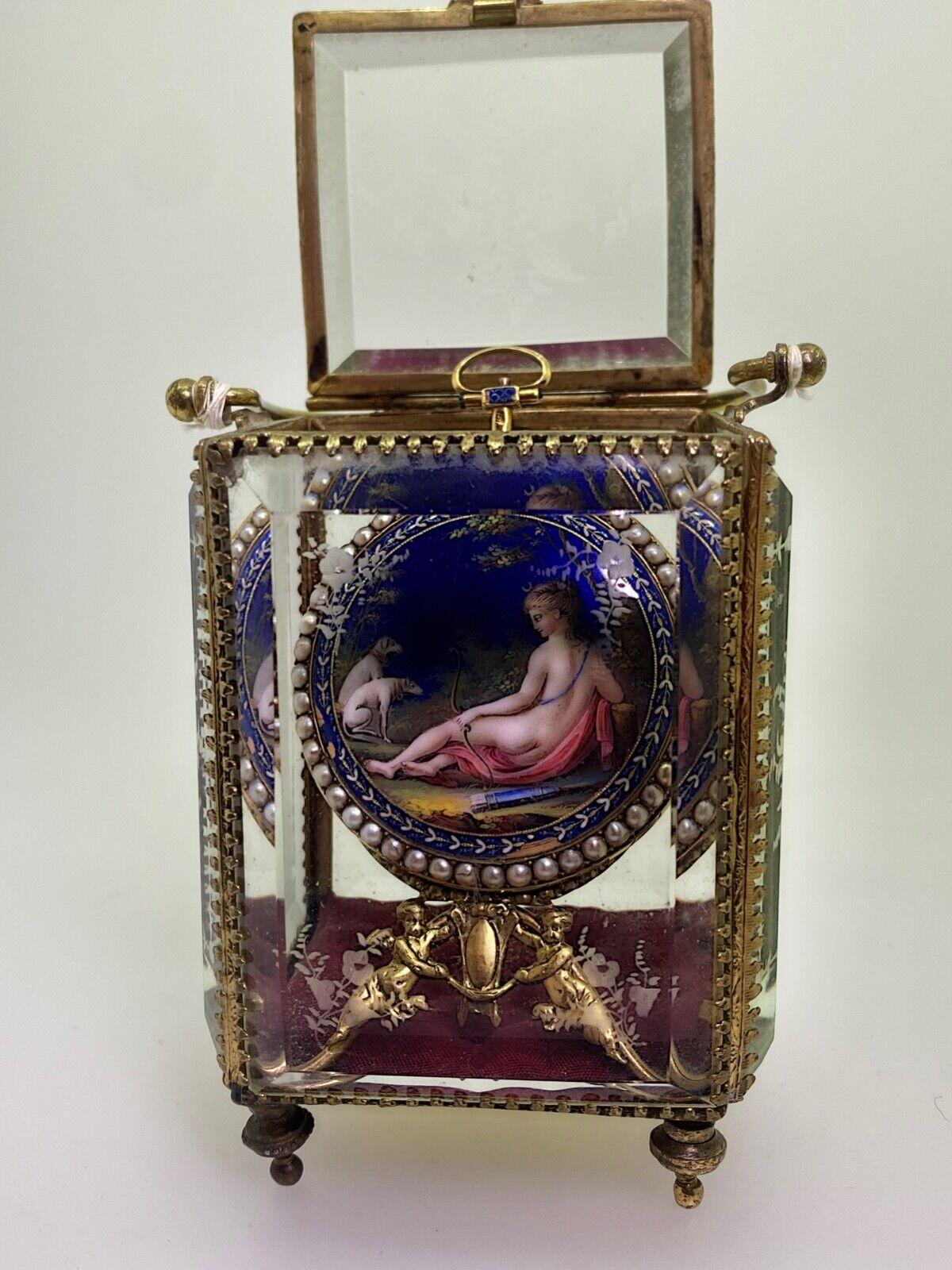 Napoleon III Napoleon Bonaparte C1800s 18k Gold, Enamel, Natural Pearl Openface Pocket Watch For Sale