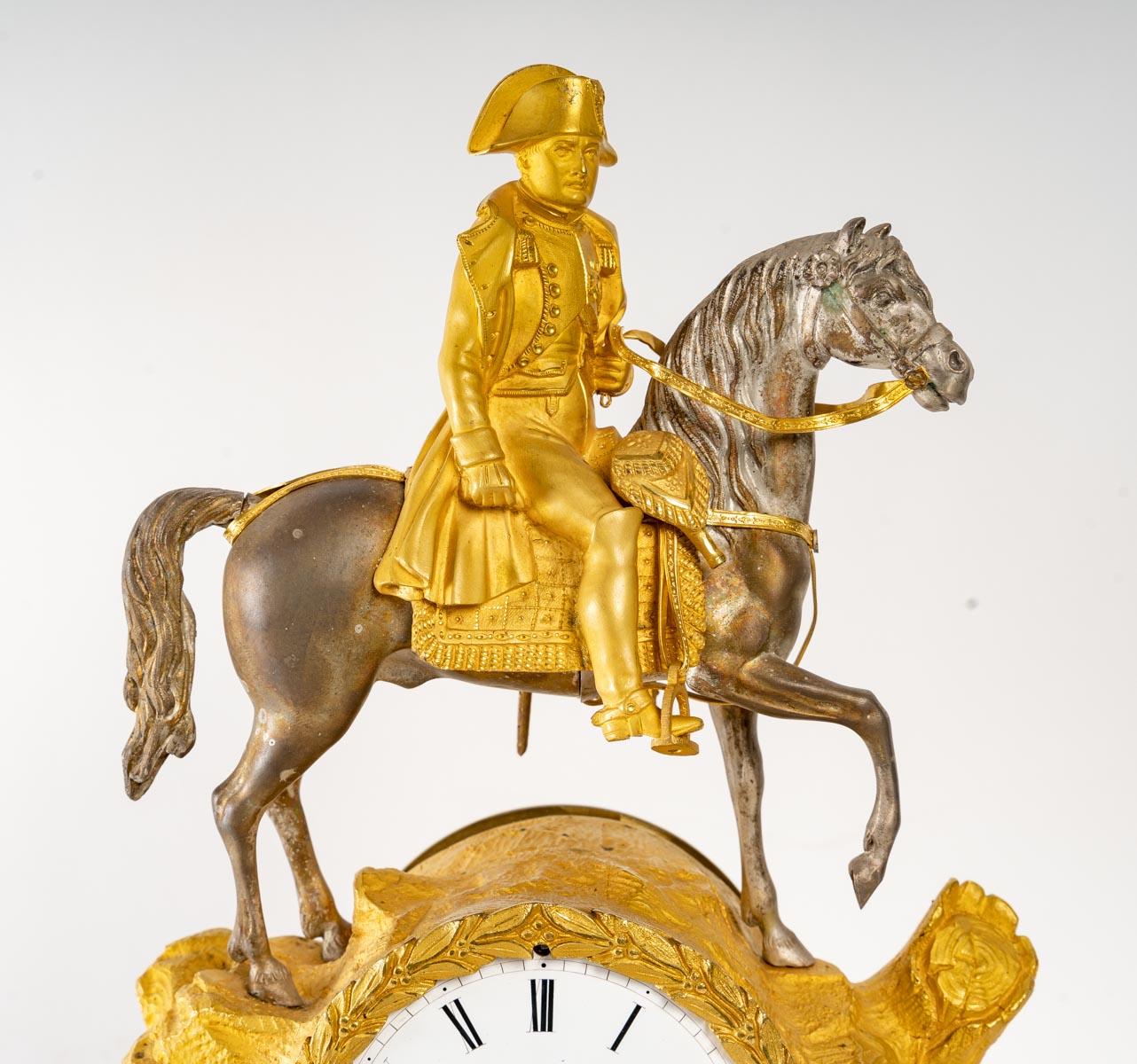 Empire Napoleon Bonaparte Gilt Bronze Clock of 19th Century