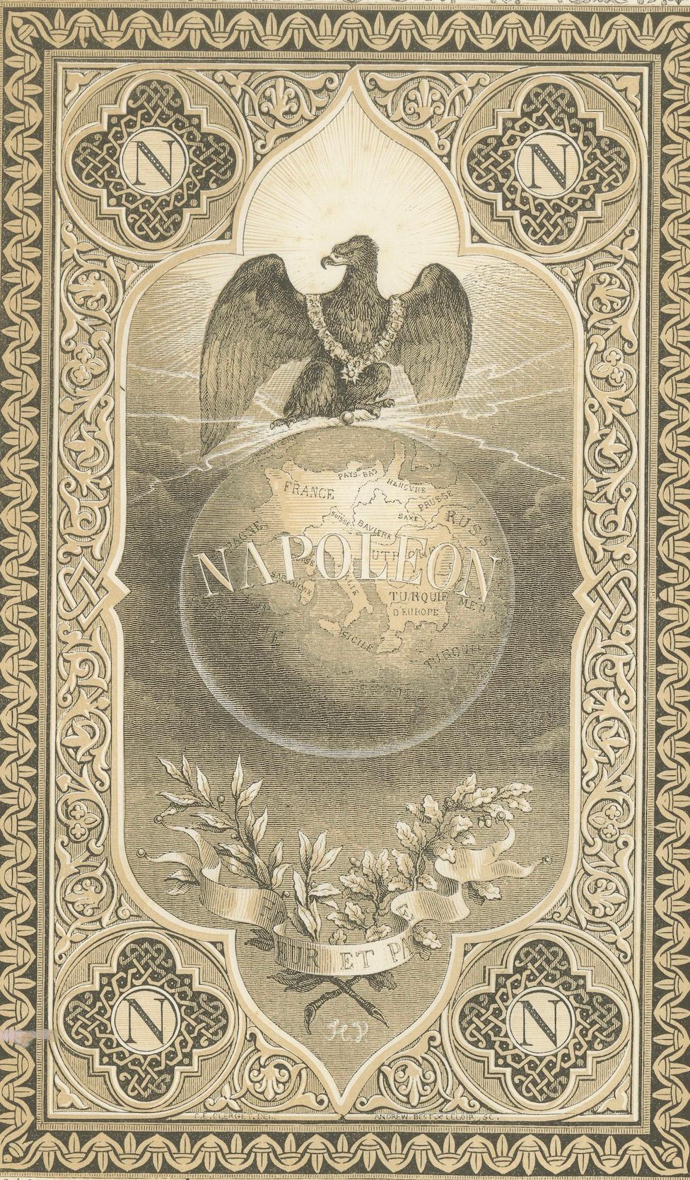 Napoleon Bonaparte, Imperial Eagle and World Allegory – French Engraving, 1843