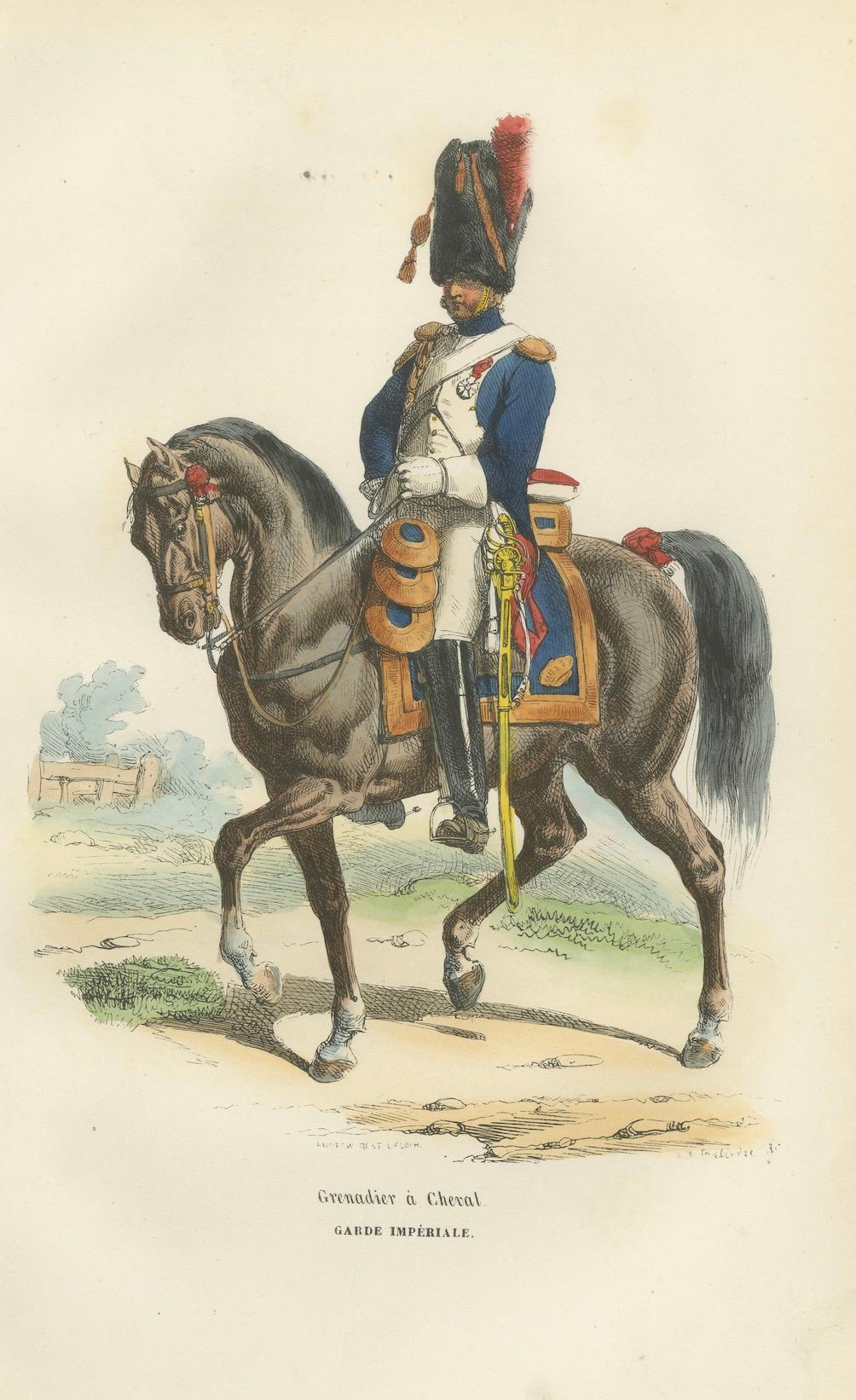 Napoleon Bonaparte Imperial Guard Cavalry Prints by Horace Vernet, 1843
