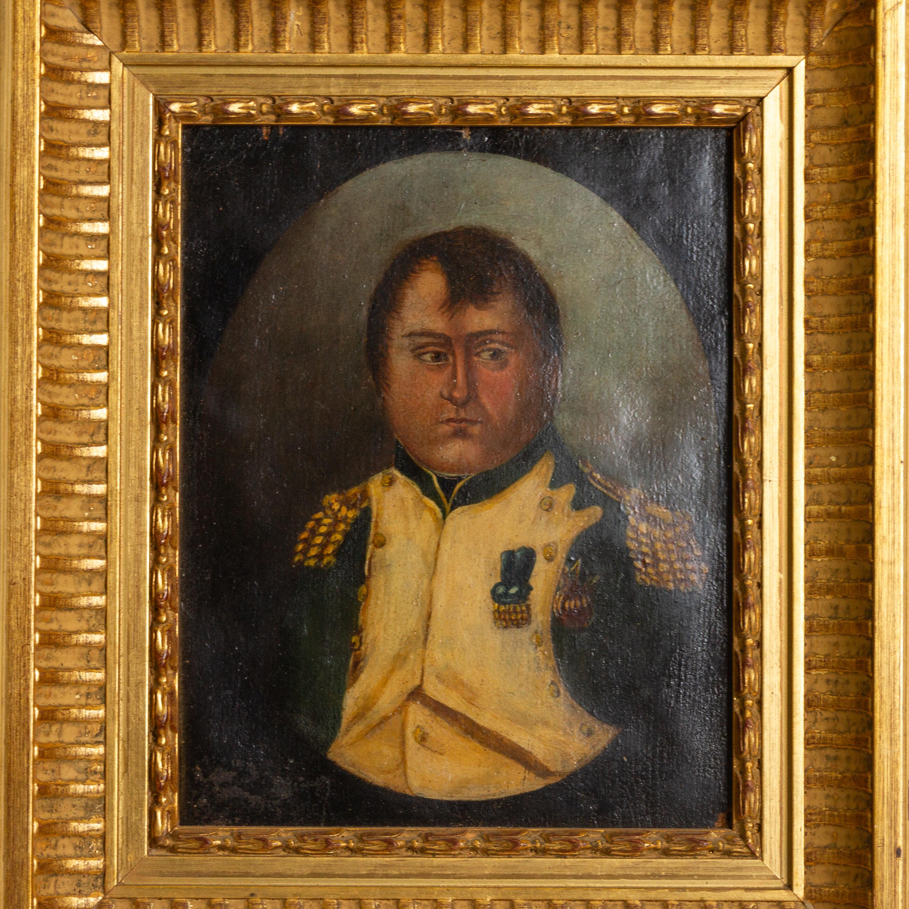 En bon état.
D'une collection privée
Expédition internationale gratuite
Portrait de Napoléon Bonaparte peint à l'huile 19ème siècle 
