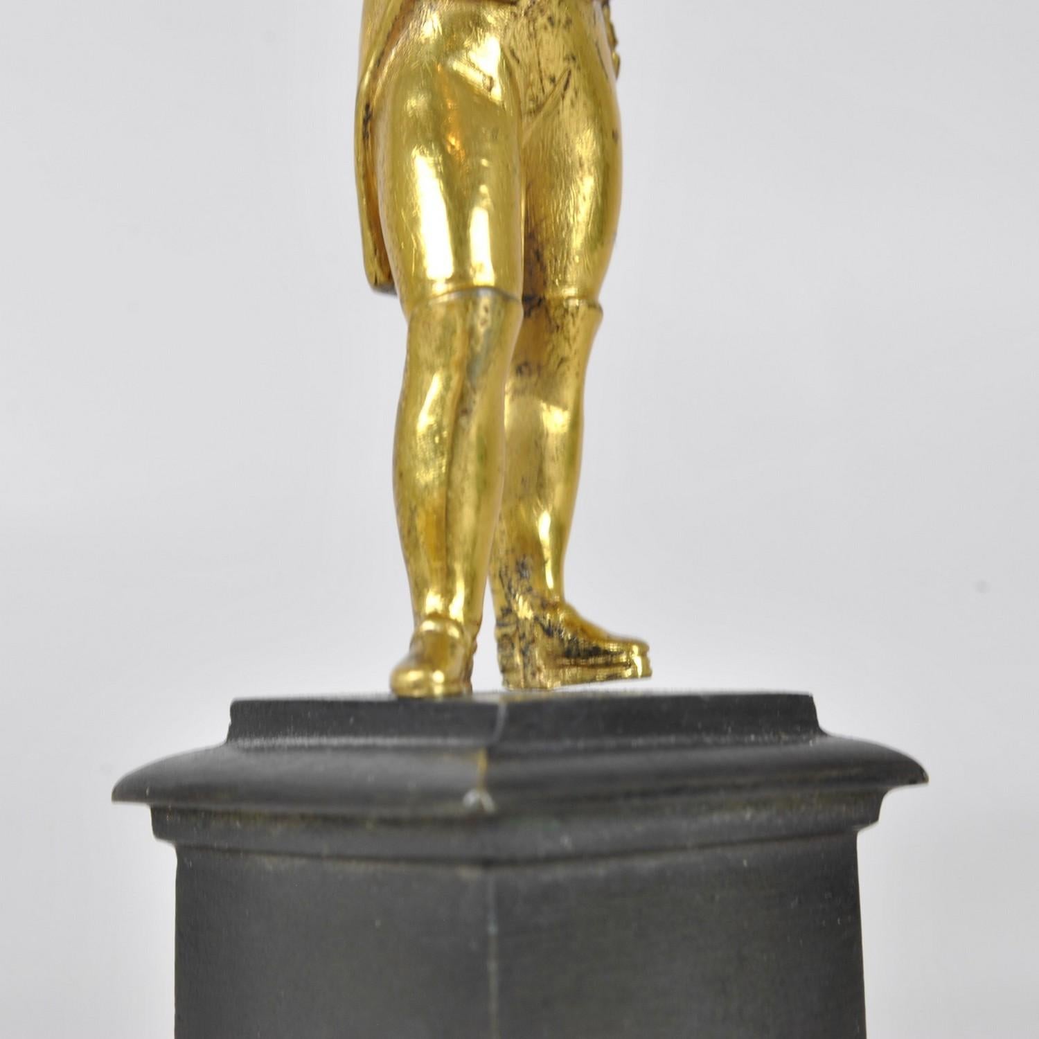 Napoleon Bonaparte Standing, Gilt Bronze Sculpture, 19th Century For Sale 3