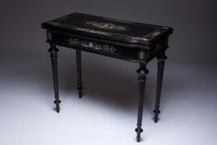 Napoleon Bone Inlaid Ebony Console Game Table