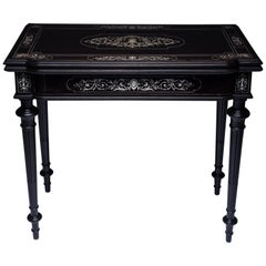 Napoleon Bone Inlaid Ebony Console Game Table