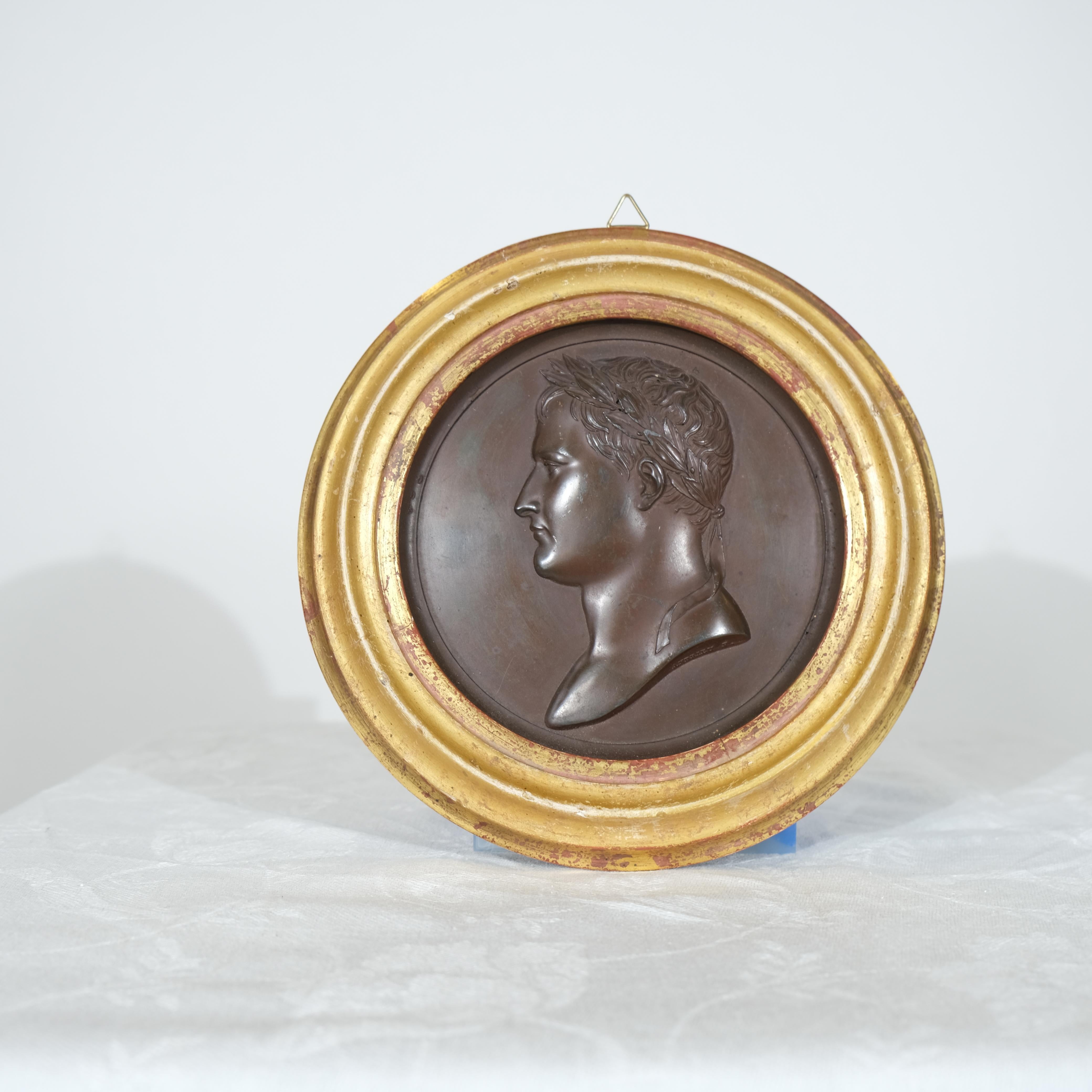 Cast Napoleon bronze Medallion by J.B.  Andrieu (1761-1822).