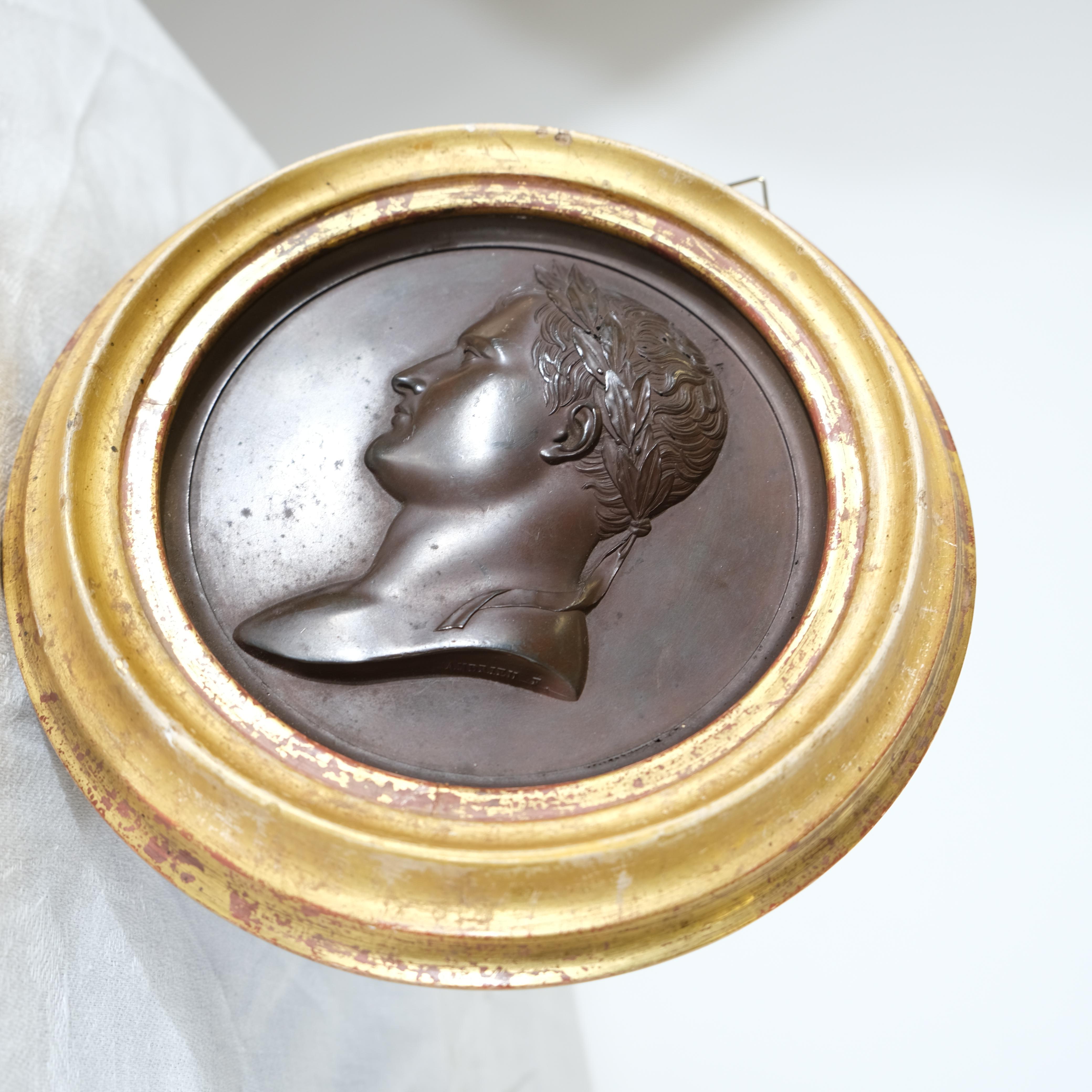 19th Century Napoleon bronze Medallion by J.B.  Andrieu (1761-1822).