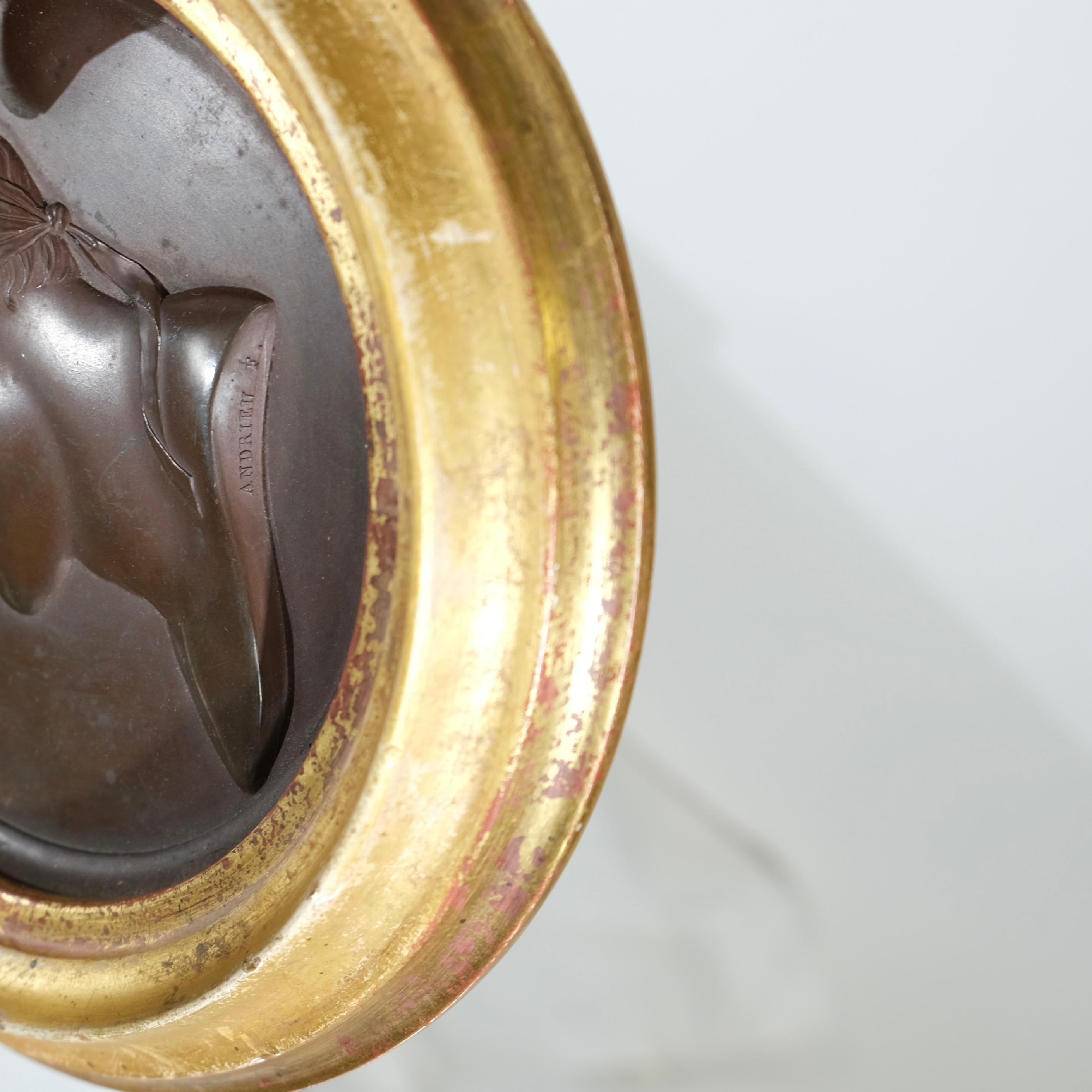 Napoleon bronze Medallion by J.B.  Andrieu (1761-1822). 1