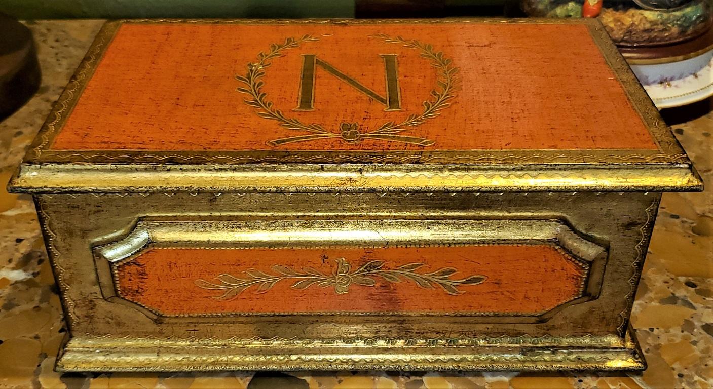 Napoleon Crested Gilted Trinket Box 4