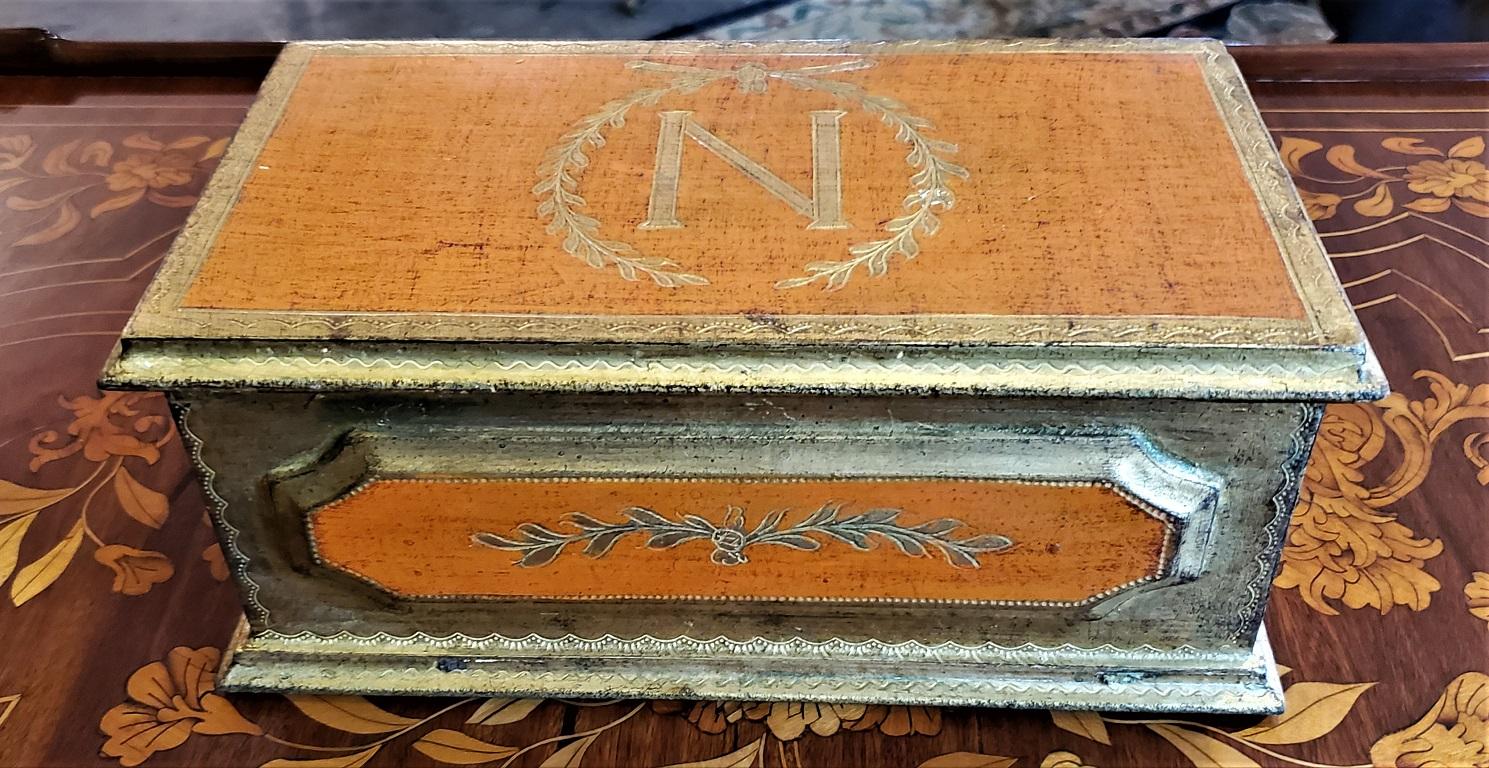 Napoleon Crested Gilted Trinket Box In Good Condition In Dallas, TX