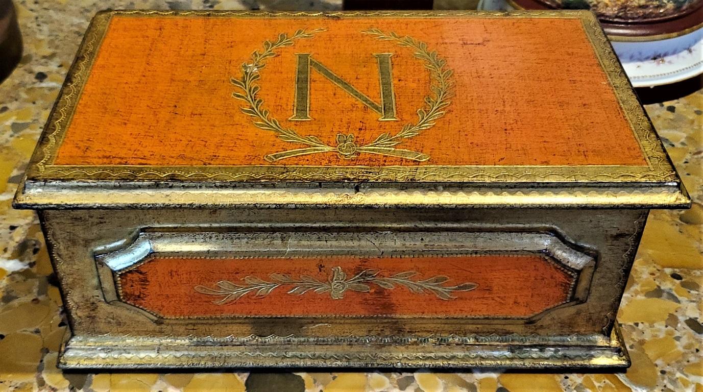 Giltwood Napoleon Crested Gilted Trinket Box