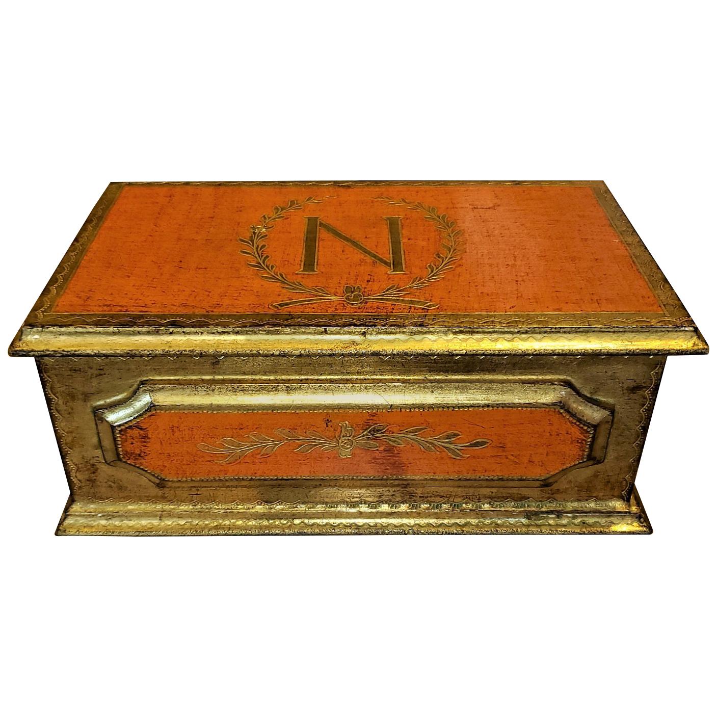 Napoleon Crested Gilted Trinket Box