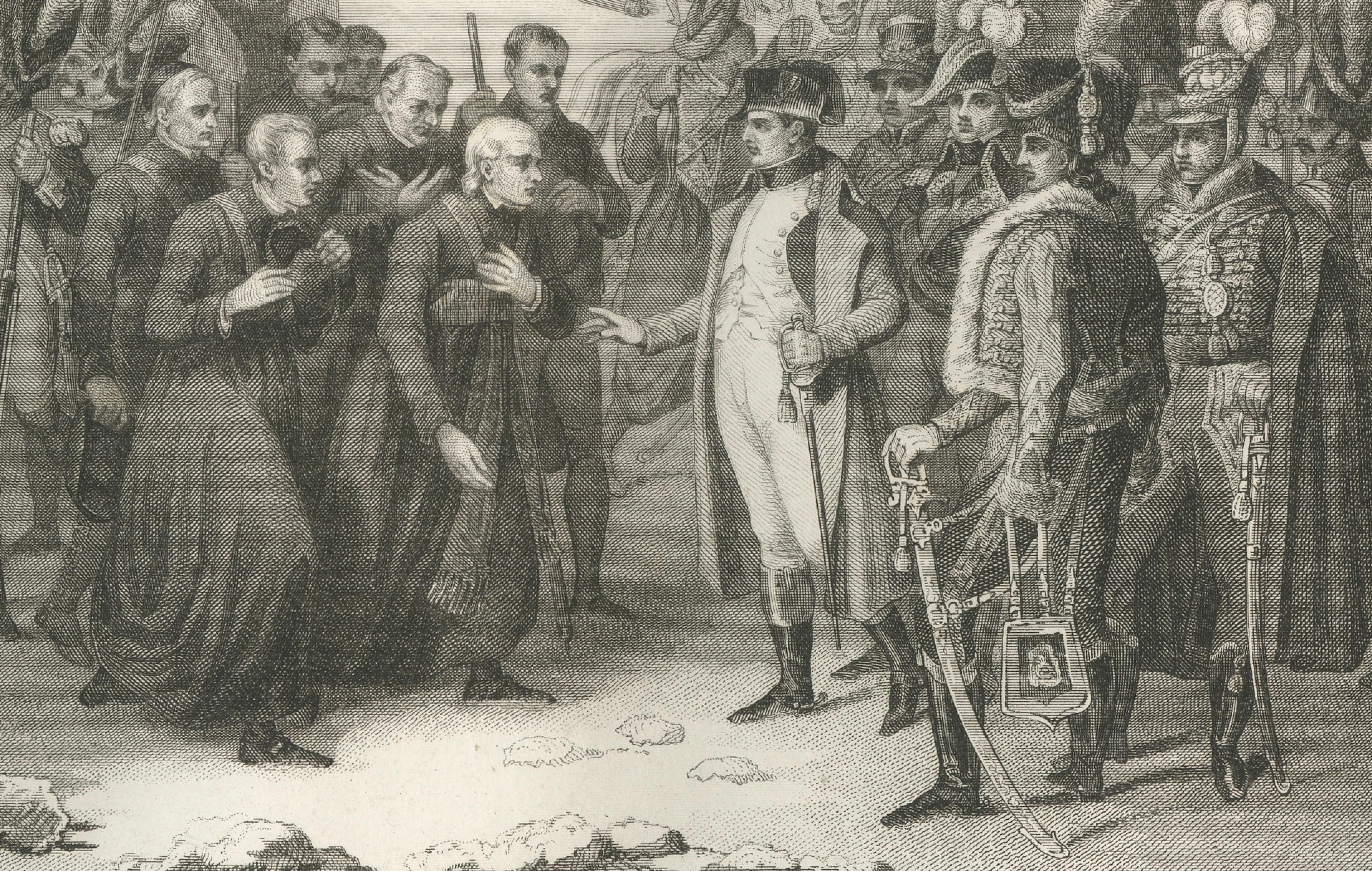 Napoleon Crossing the Great St Bernard Pass – Alpine Campaign Engraving c.1840