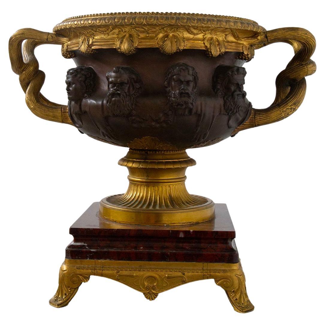 Napoleon Cup by F. Barbedienne Foundry in marble and bronze For Sale