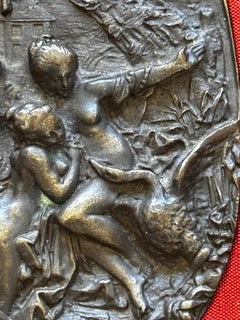 Napoleon Emperor Co. Framed Leda & the Swan Nude Relief on Brass Buckle Framed