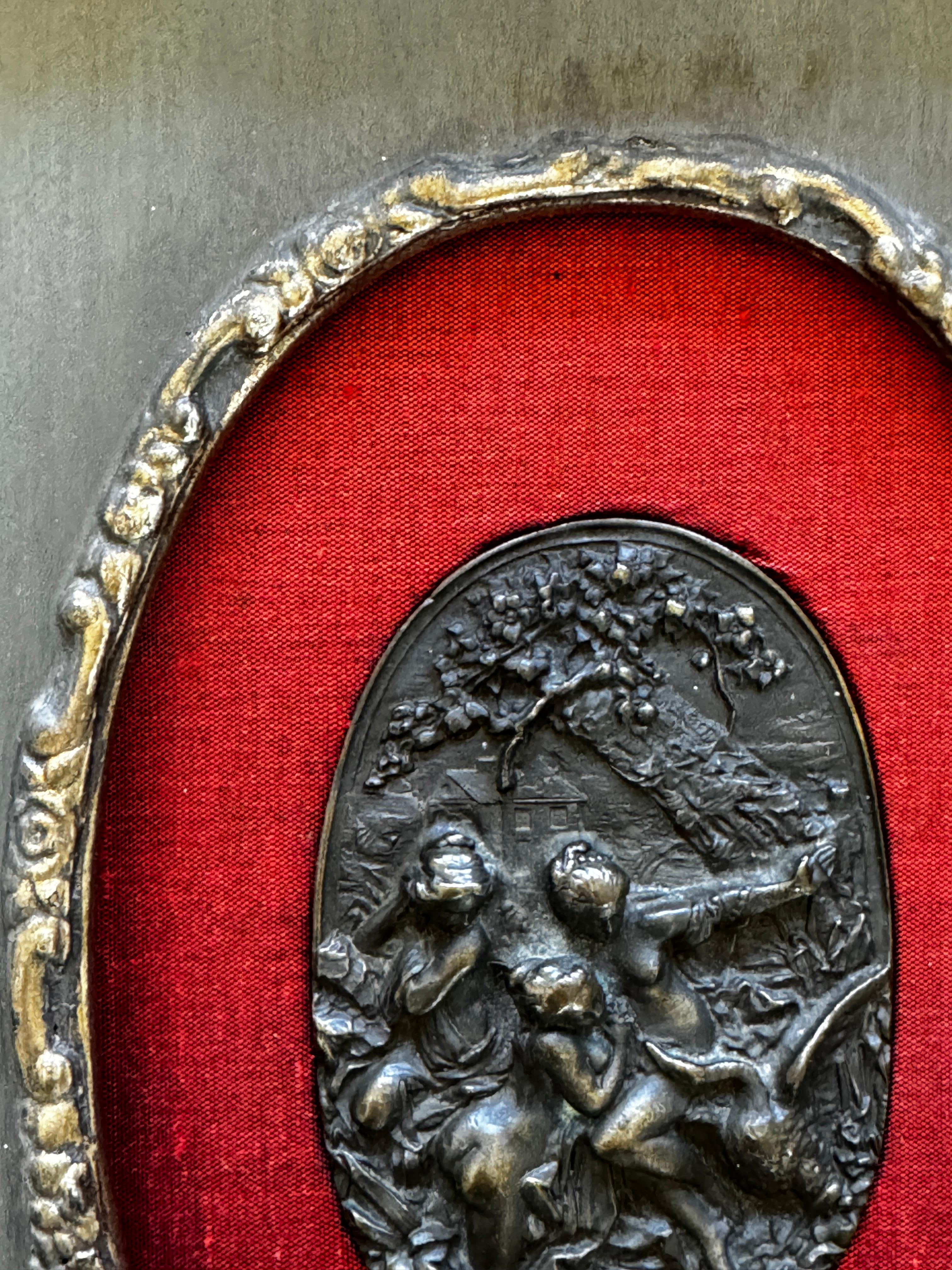 Napoleon Emperor Co. Framed Leda & the Swan Nude Relief on Brass Buckle Framed For Sale 4