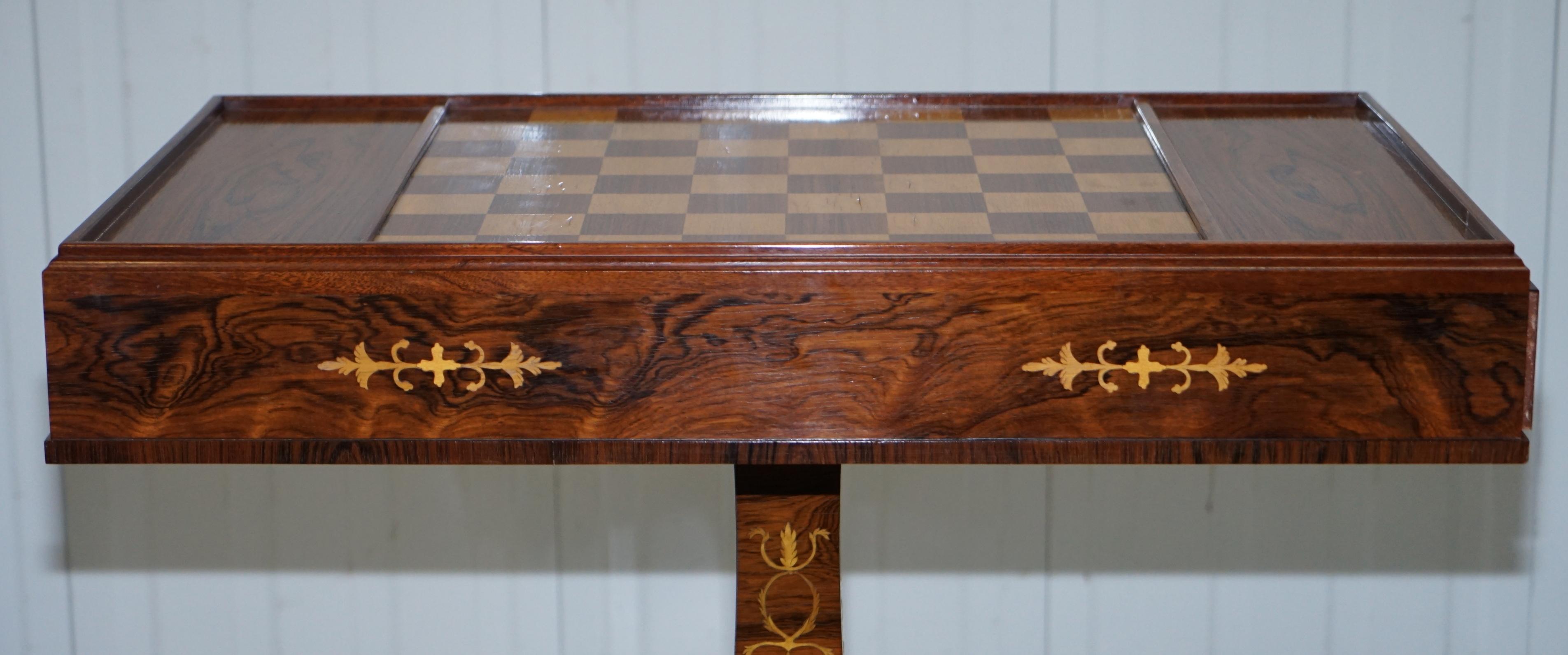 19th Century Napoleon Empire Chess Games Table Redwood Carlo Beccalli Palace Fontainebleau