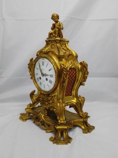 Napoleon Fire-Gild Bronze Cimney Clock by Jean-Louis-Benjamin Gros a Paris