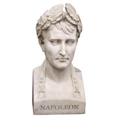 Napoleon aus dem Modell von Lorenzo Bartolini, Skulptur aus weiem Marmor