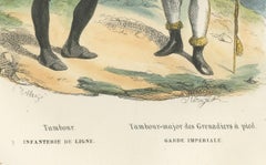 Tambour-major de grenadier et tambour d'infanterie de ligne de la Garde impériale de Napoléon Ier vers 1843