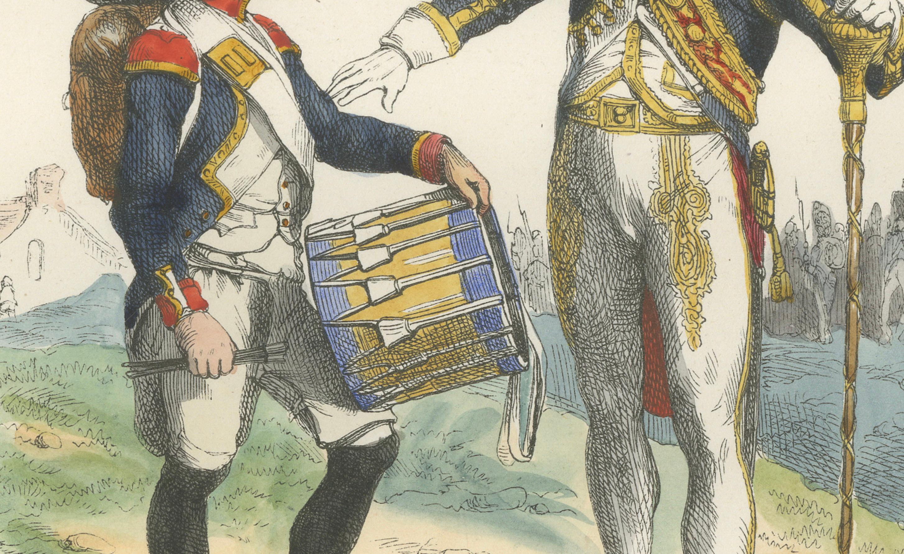 Napoleon I Imperial Guard Grenadier Drum Major and Line Infantry Drummer c1843