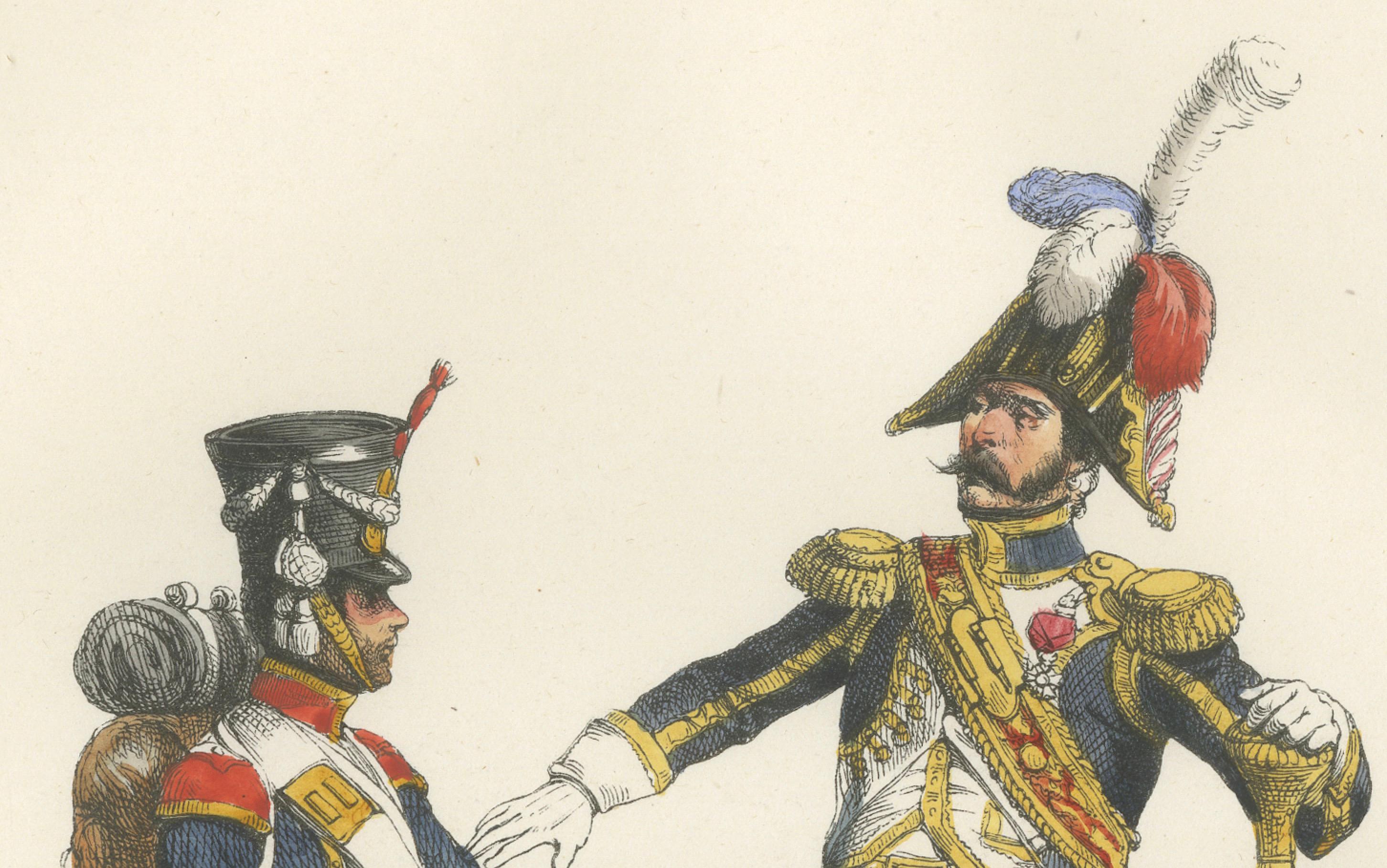 Napoleon I Imperial Guard Grenadier Drum Major and Line Infantry Drummer c1843