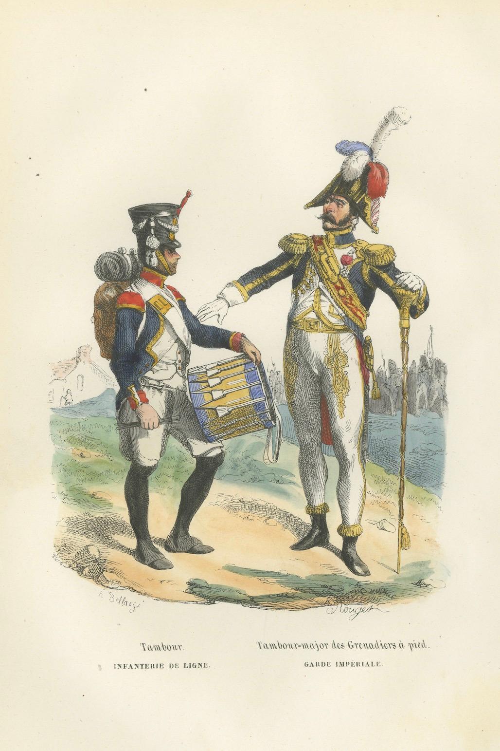 Napoleon I Imperial Guard Grenadier Drum Major and Line Infantry Drummer c1843