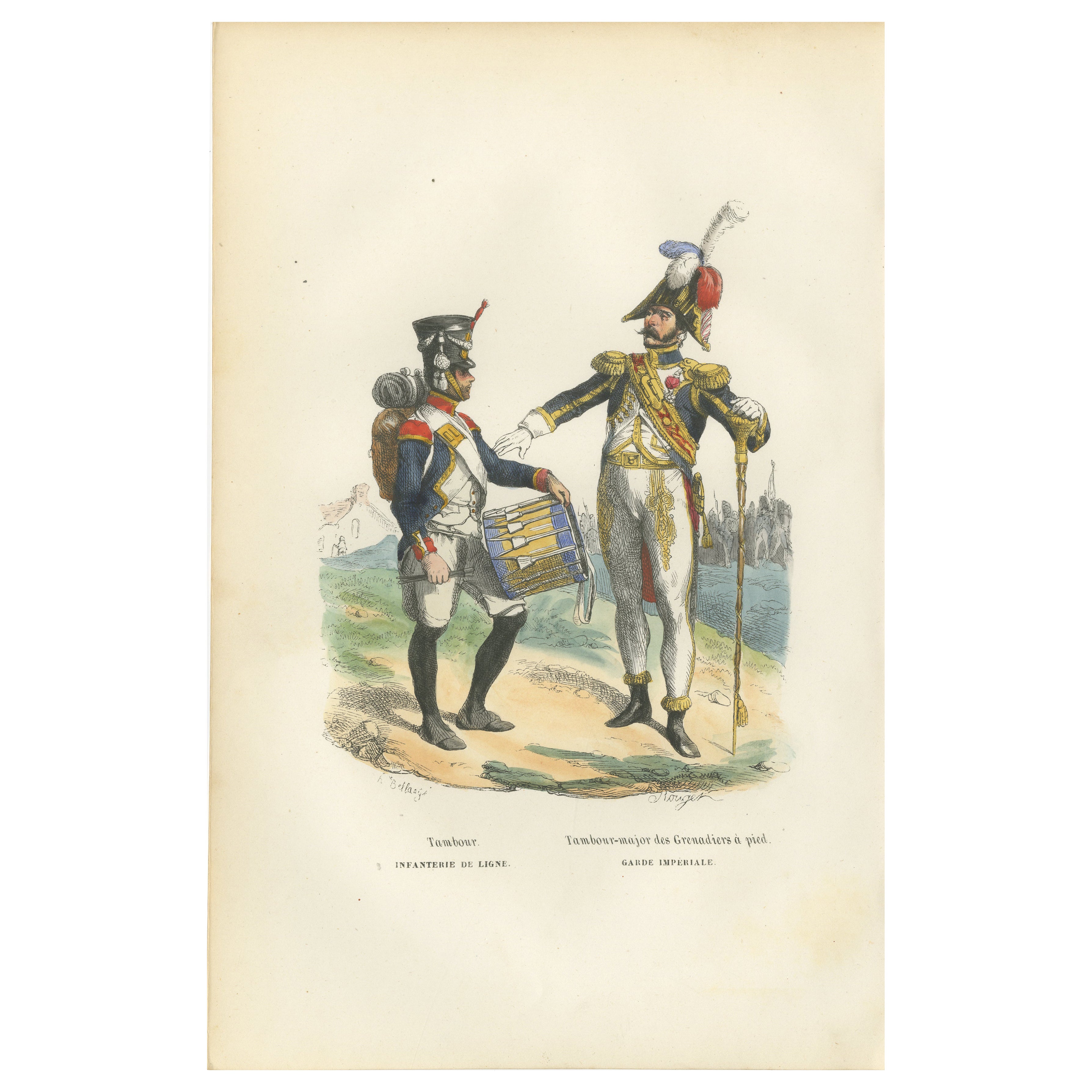 Tamburo maggiore della Guardia imperiale di Napoleone I e tamburino della fanteria di linea c1843