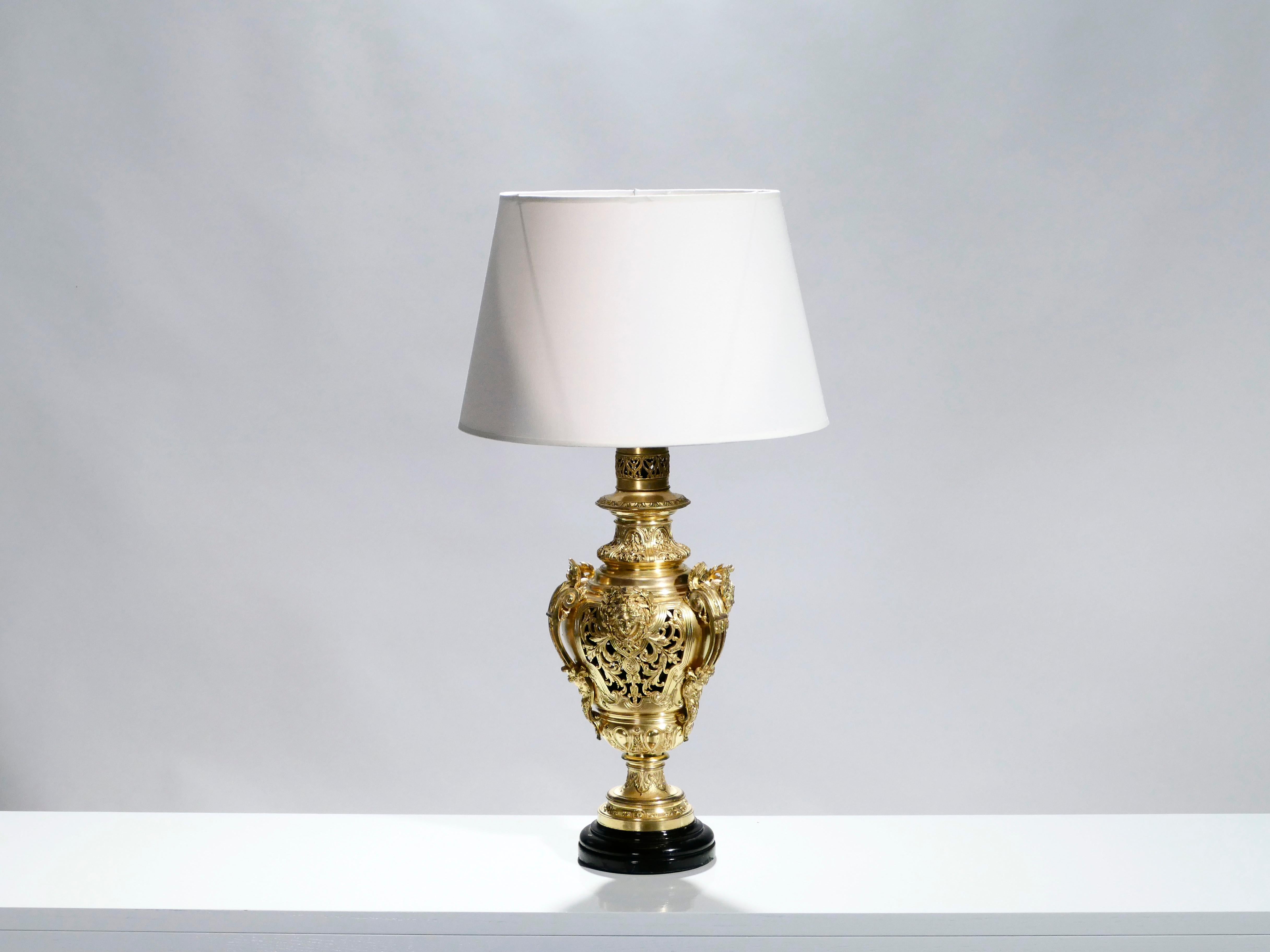 Napoleon III 19th Century French Bronze Lamp 1