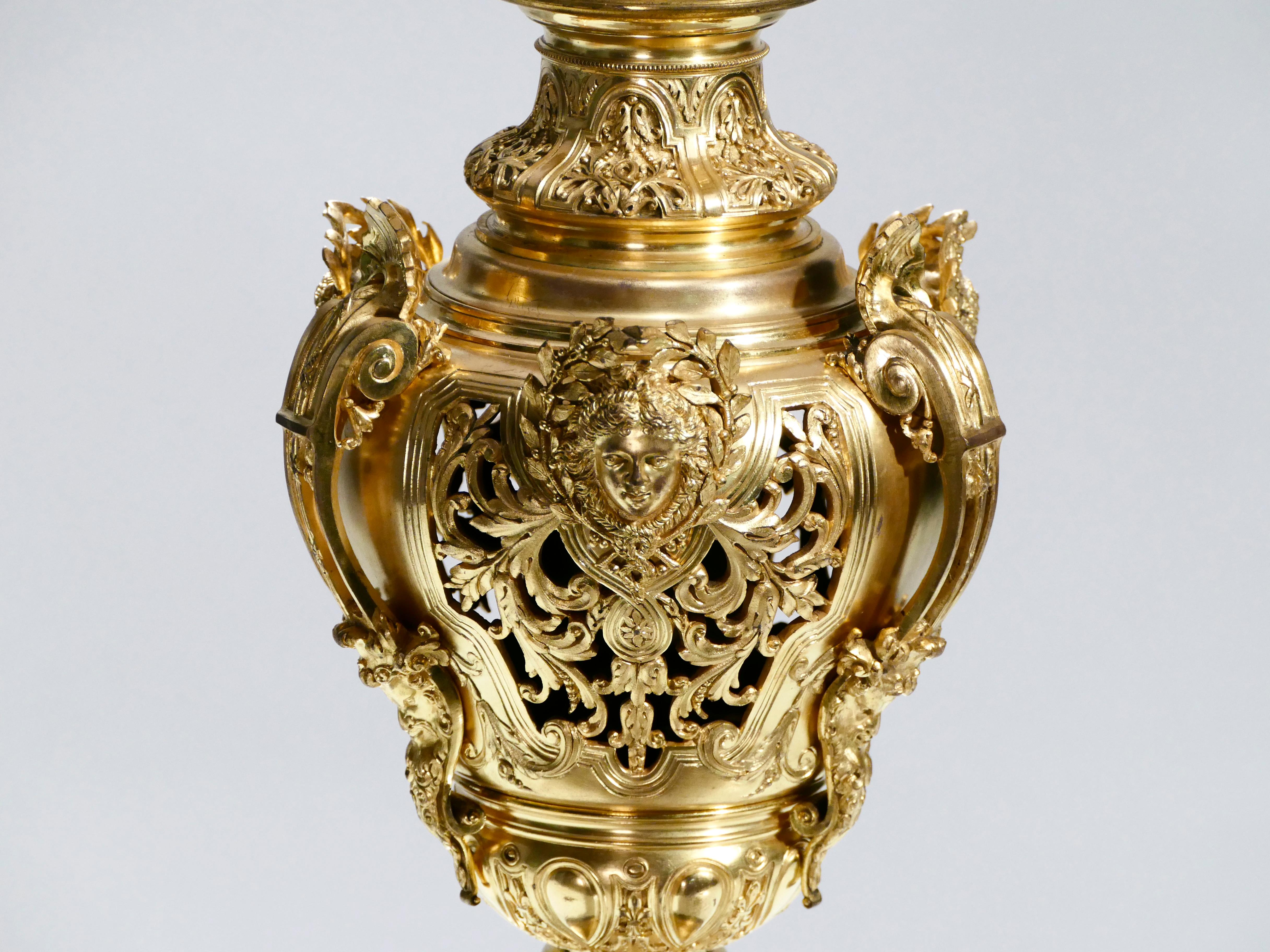 Napoleon III 19th Century French Bronze Lamp 2