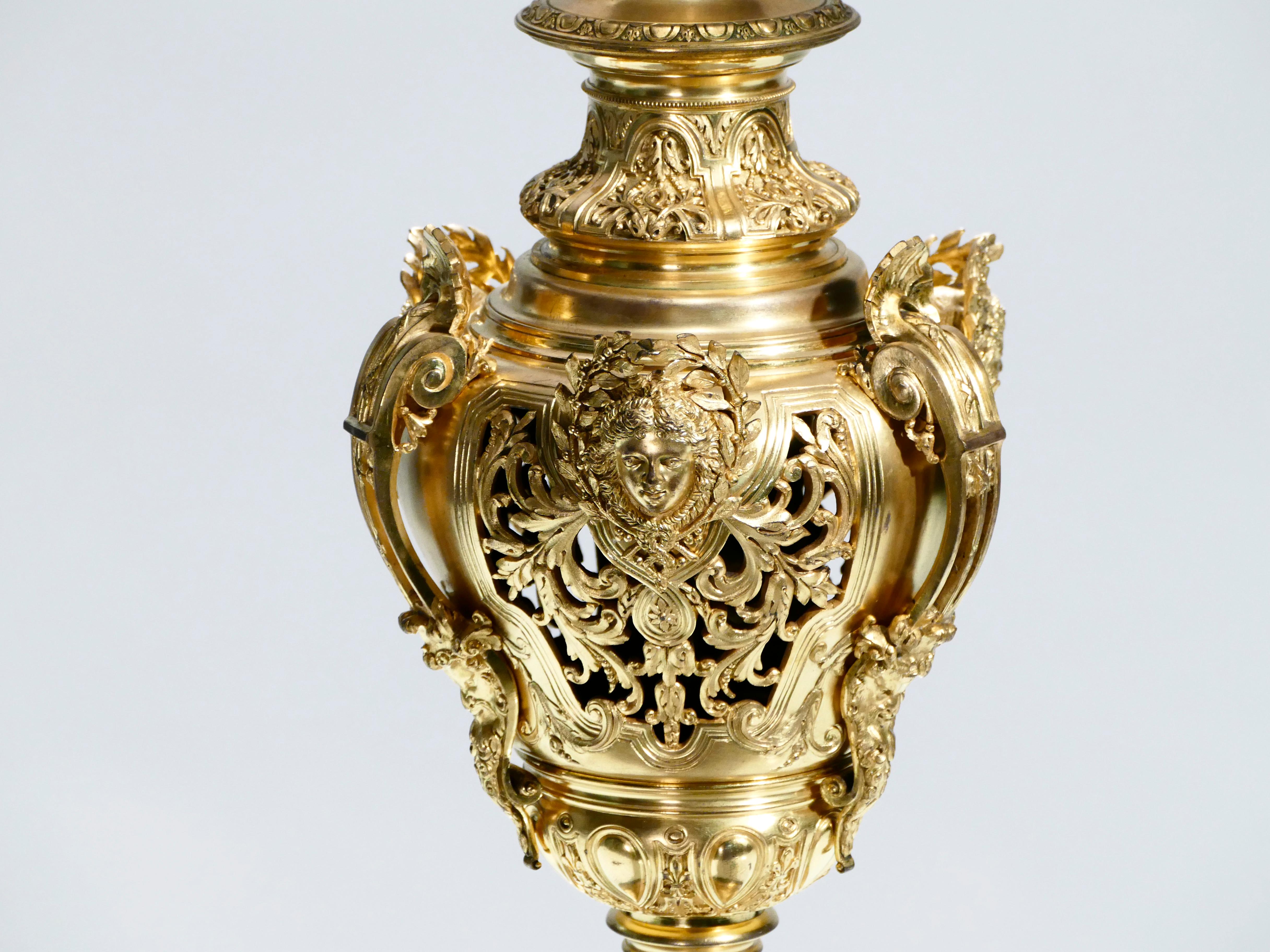 Napoleon III 19th Century French Bronze Lamp 3