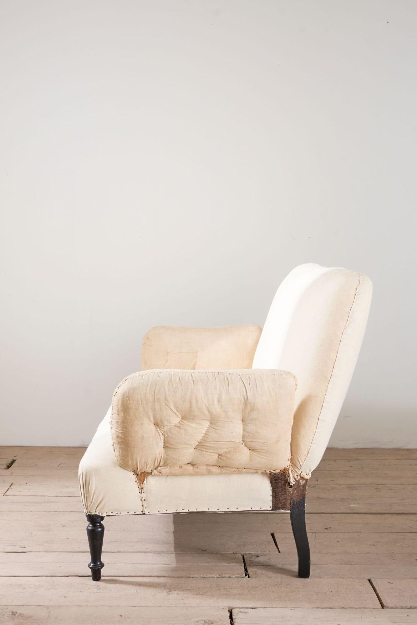 19th Century Napoleon III 2 seater Pillow armed sofa For Sale
