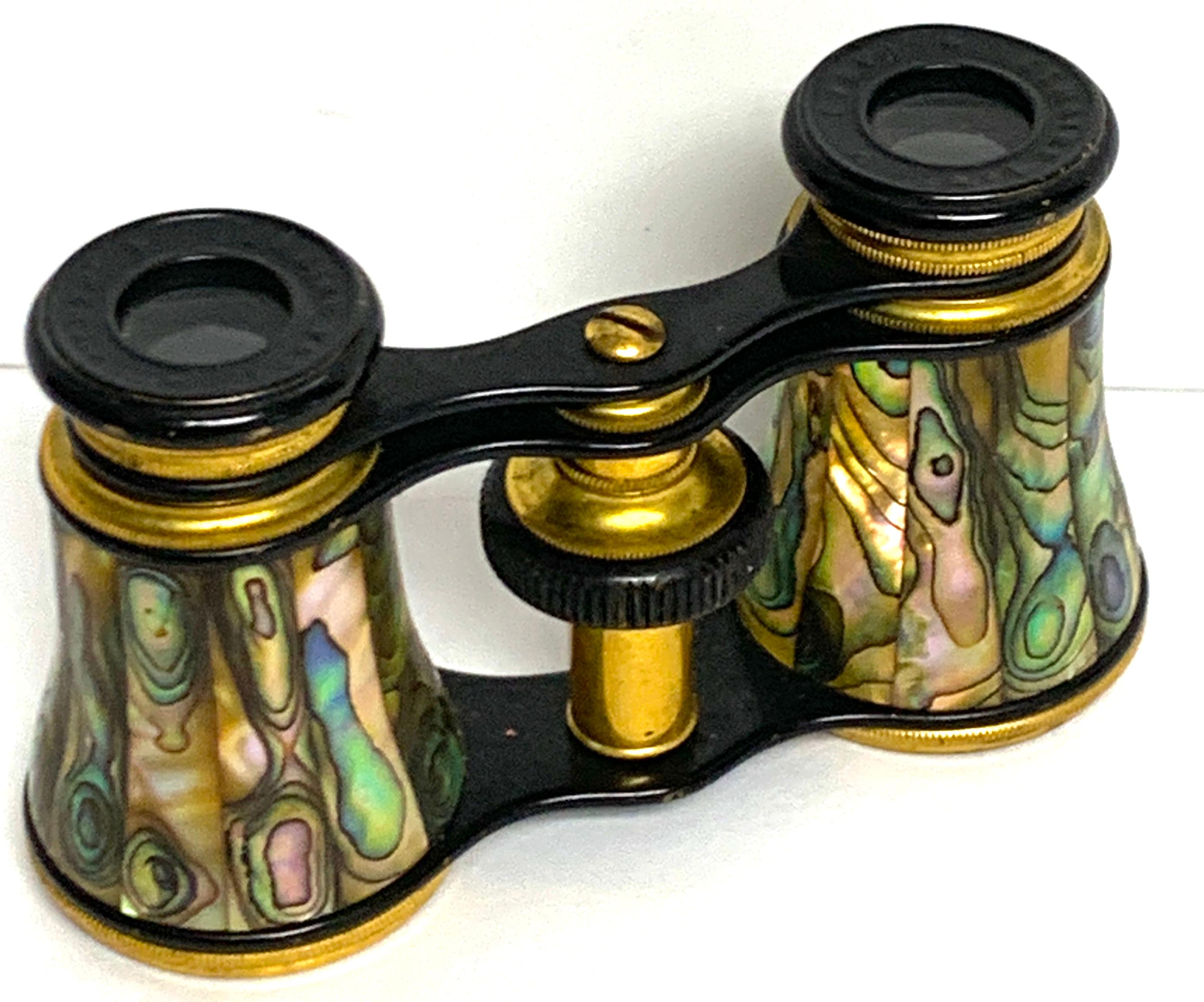 Napoleon III Abalone and Gilt Bronze Opera Glasses, Paris In Good Condition In West Palm Beach, FL