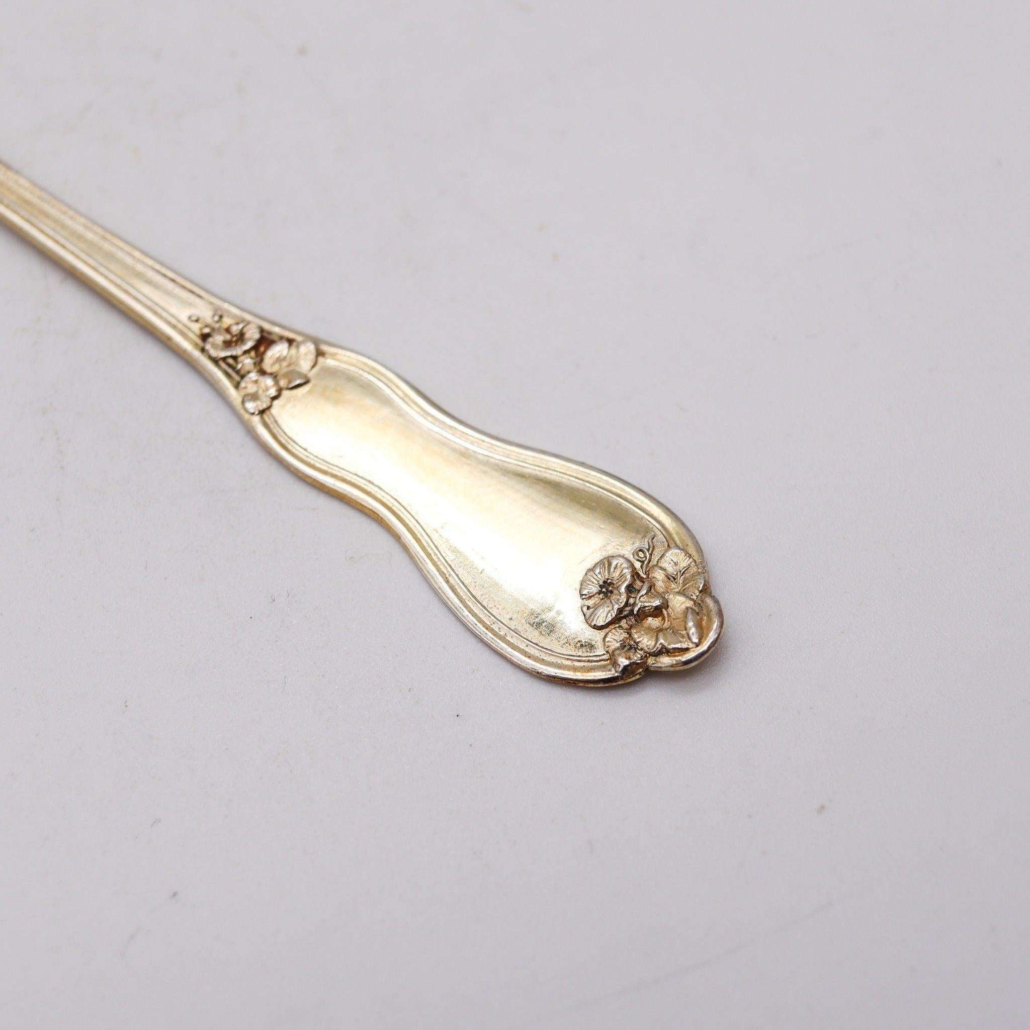 NAPOLEON III Antique 1860 French 12 Sterling Coffee Spoons Set In Fitted Ebony en venta 4