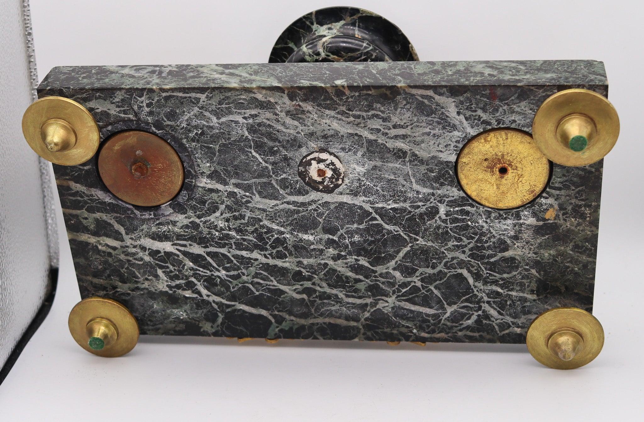 NAPOLEON III Antique 1870 French Desk Tray Set In Gray Marble And Gilt Ormolu For Sale 4
