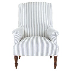 Napoleon III Armchair in Princeton Ticking