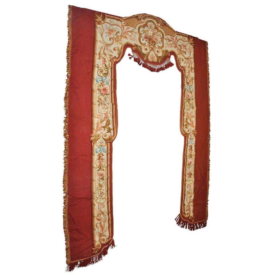 Napoleon III Aubusson Tapestry Lambrequin Valance, Paris, circa 1860 For Sale