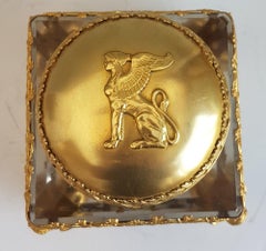 Napoleon III Baccarat Crystal Glass and Gilt Bronze Inkwell of Impressive Size