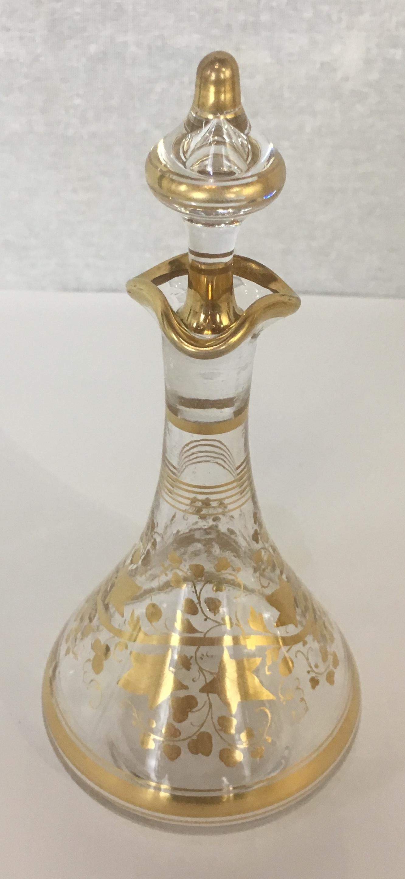 Napoleon III Baccarat Gold Crystal Liquor with Gilt Enamel Decoration 1