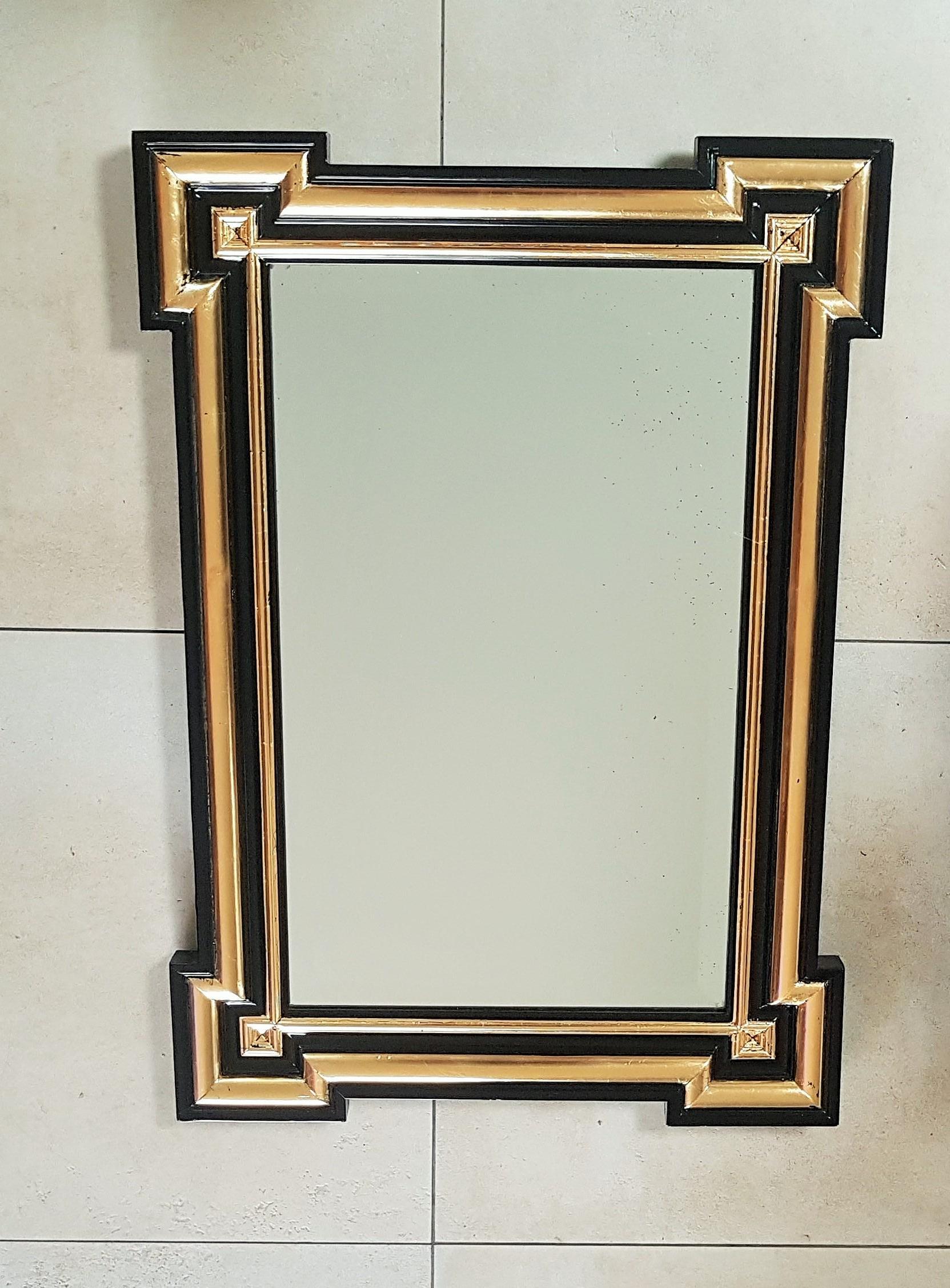 French Napoleon III Baroque Period Gold Leaf Wall Mirror, France, 1860 For Sale