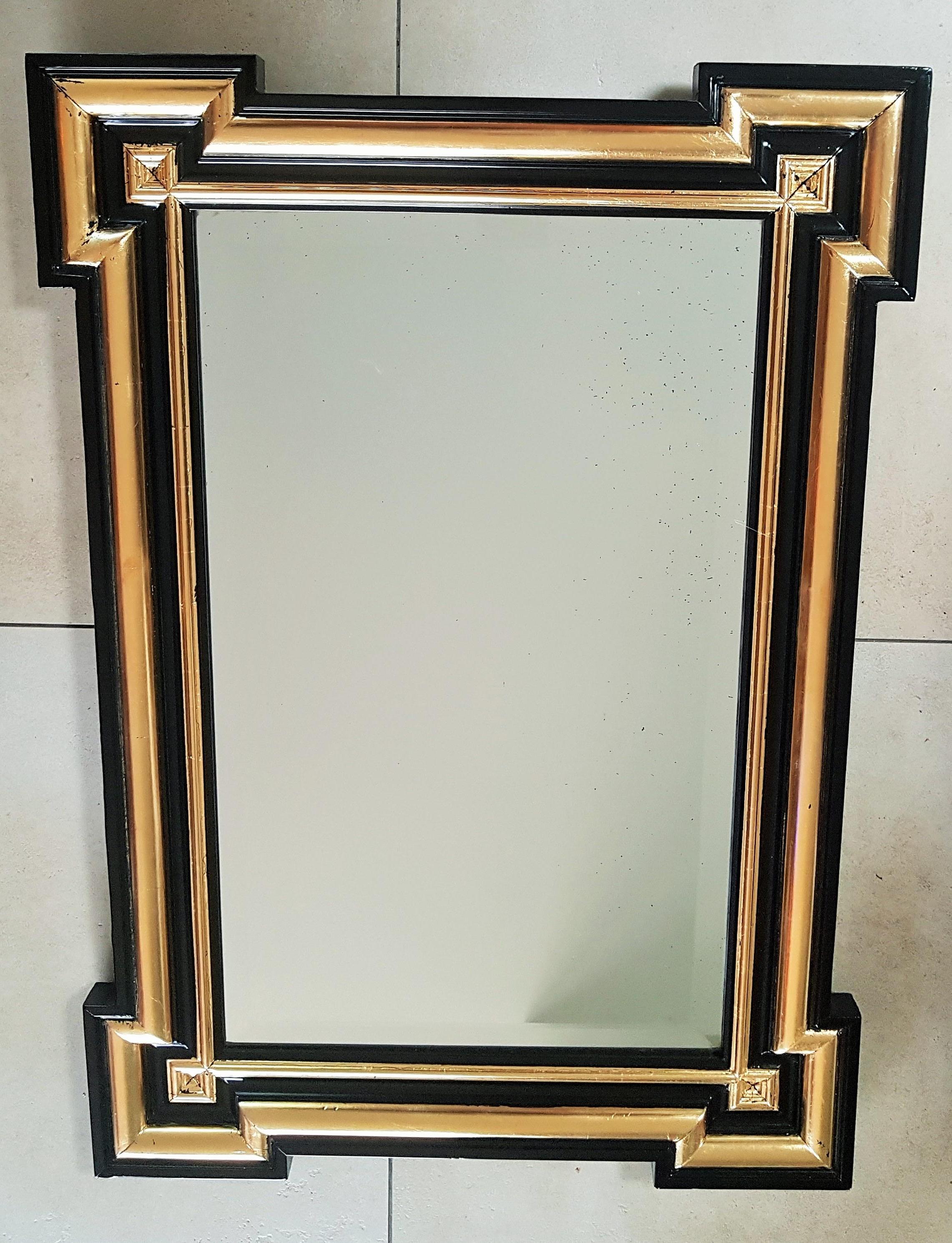 Napoleon III Baroque Period Gold Leaf Wall Mirror, France, 1860 In Good Condition For Sale In Saarbruecken, DE