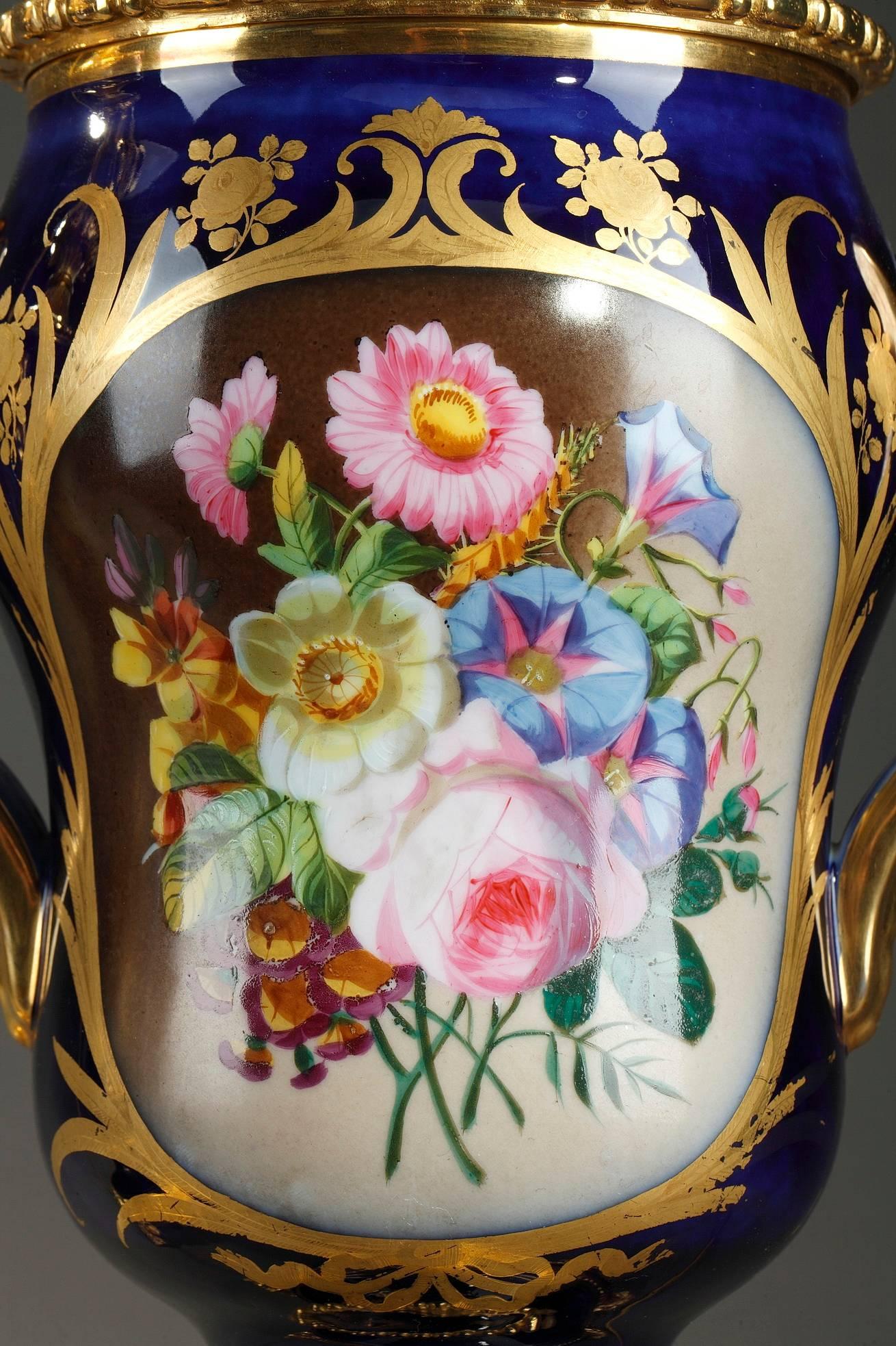 19th Century Napoleon III Bayeux Porcelain Oil Lamps