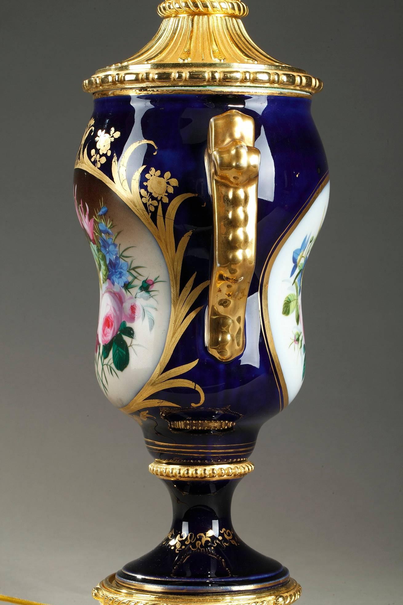 Napoleon III Bayeux Porcelain Oil Lamps 1