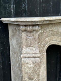 Napoleon III Beige Lumel Marble Fireplace Circa 1900