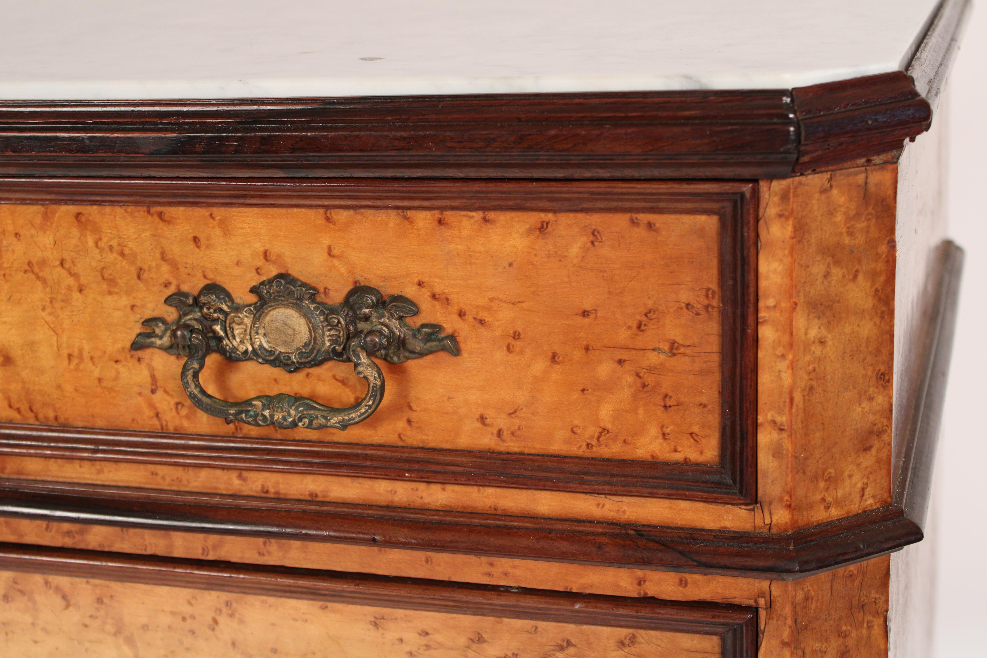 Late 19th Century Napoleon III Birdseye Maple Chest of Drawers For Sale