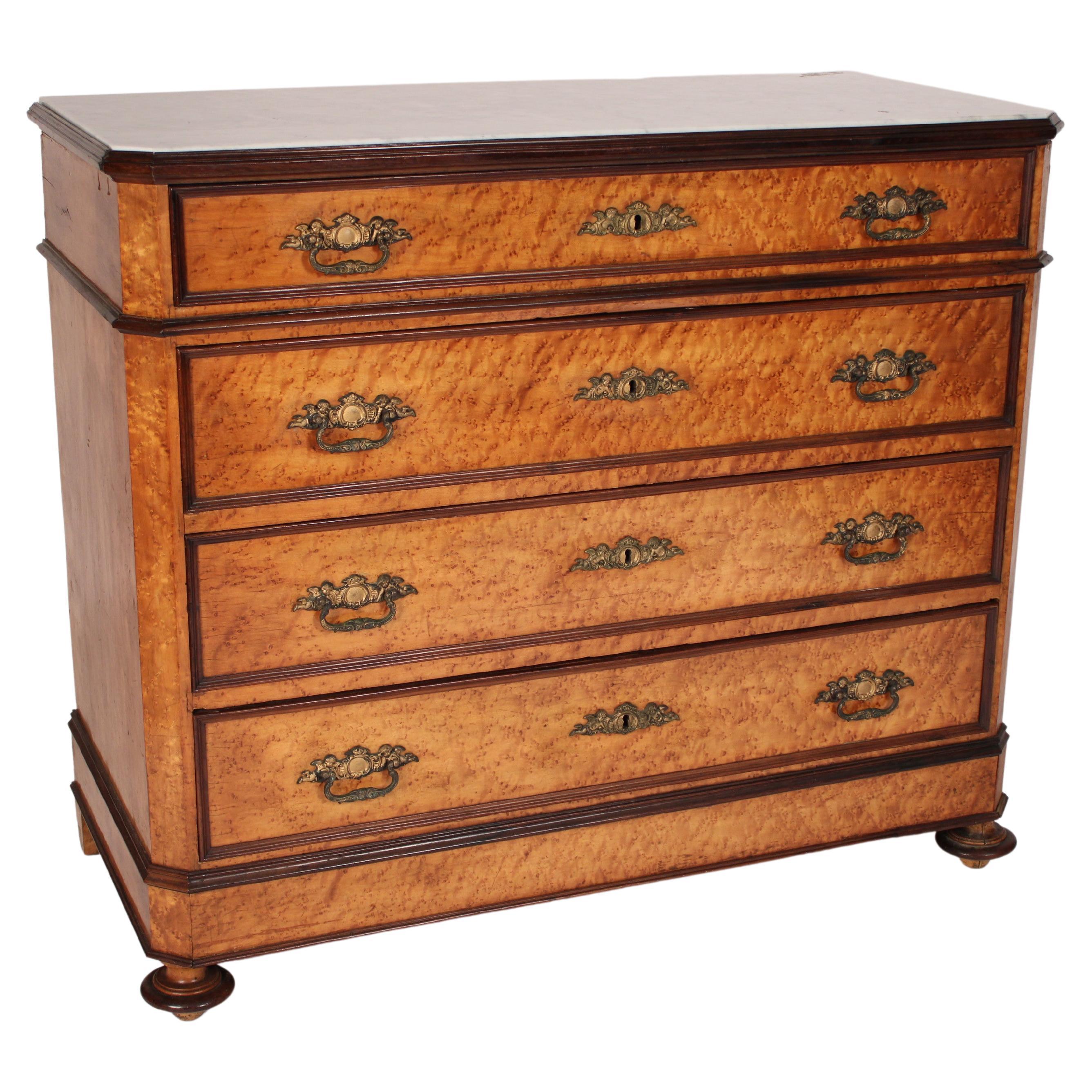 Napoleon III Birdseye Maple Chest of Drawers For Sale