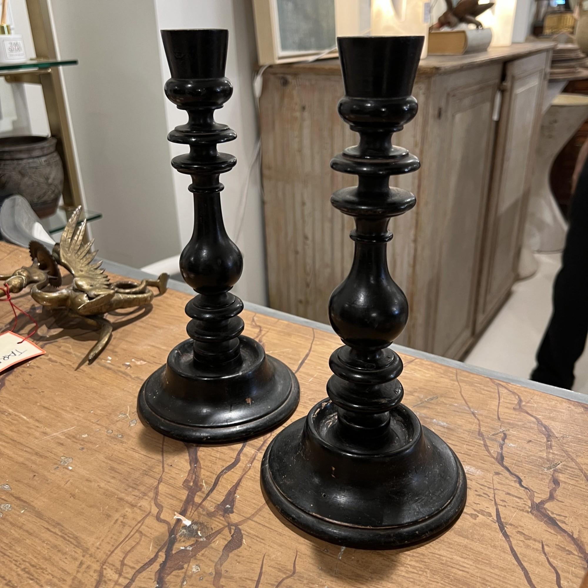 Legno Candelieri neri Napoleone III in vendita