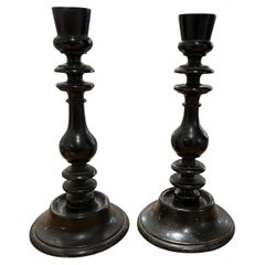 Napoleon III black Candlesticks