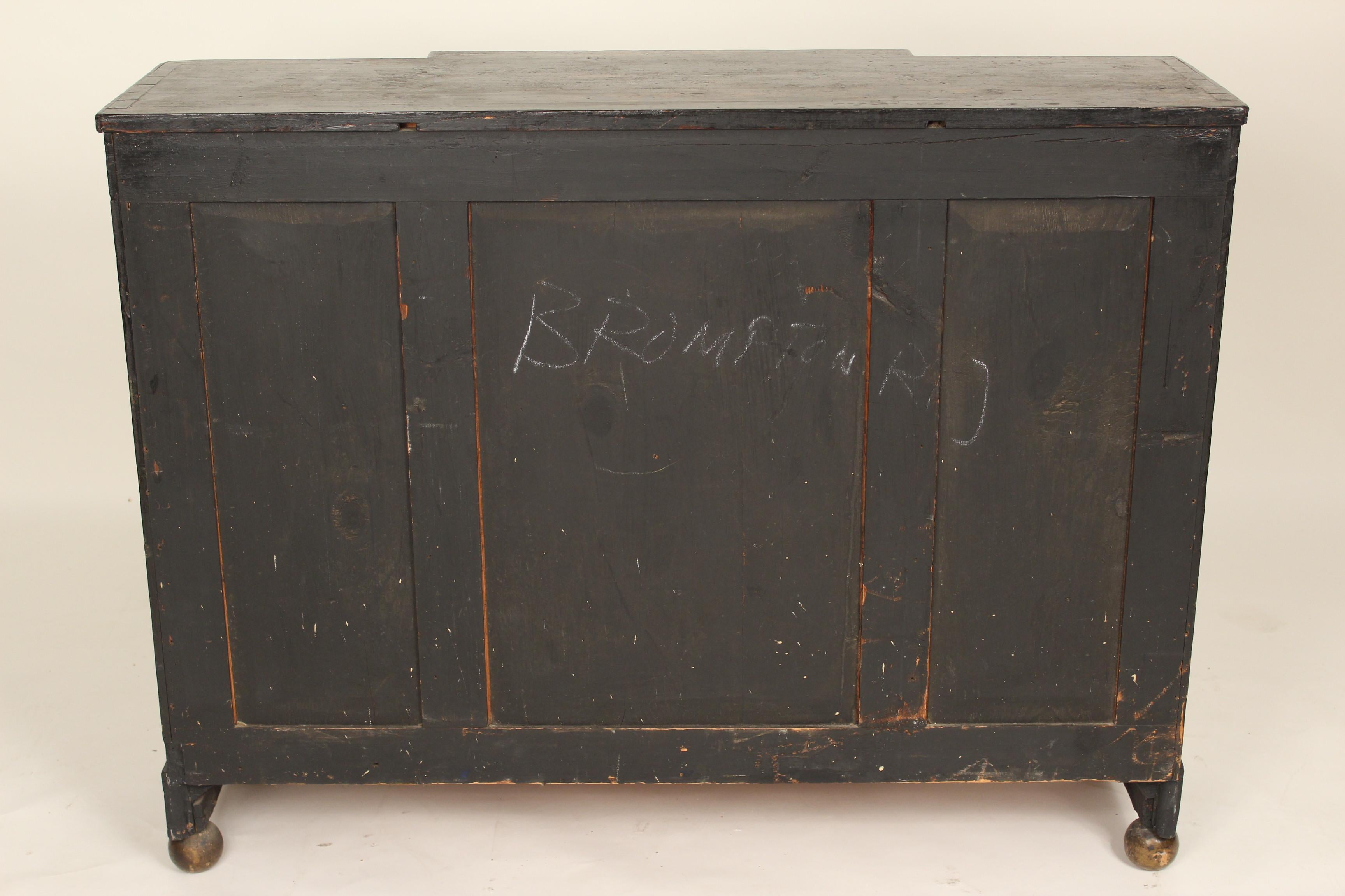 Napoleon III Black Chinoiserie Decorated Narrow Sideboard 7