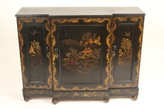 Napoleon III Black Chinoiserie Decorated Narrow Sideboard